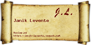 Janik Levente névjegykártya