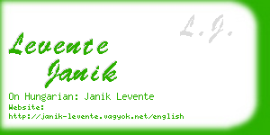 levente janik business card